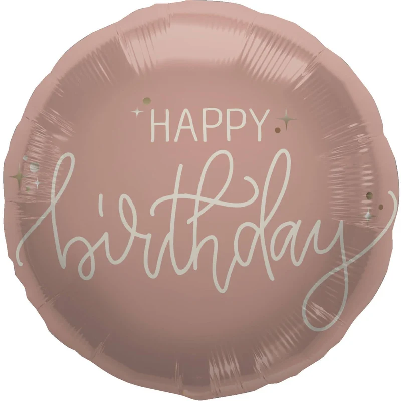 Heliumballon-Geschenk "Happy Birthday" Créme Roségold