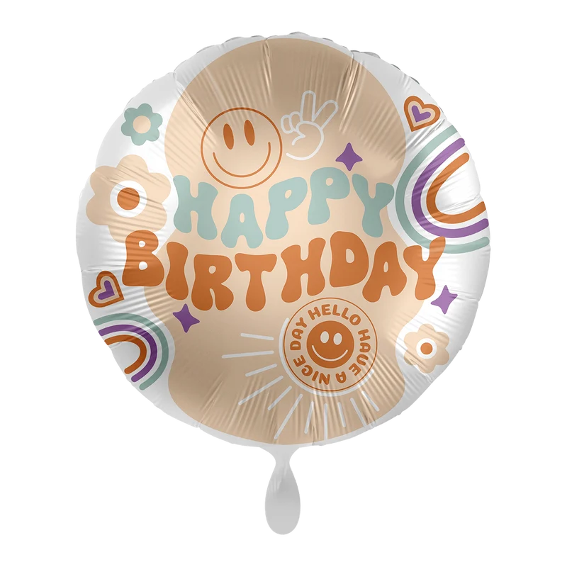 Heliumballon-Geschenk "Happy Birthday" Hippie
