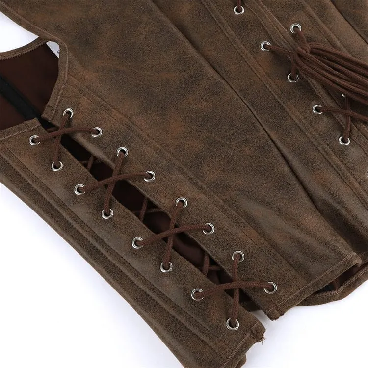 Gothic-Retro-Schnürkorsett für Damen mit Überbrustumfang