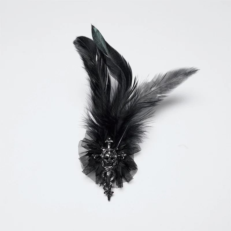 Gothic-Weste für Damen mit asymmetrischem Blumenmuster, Fledermauskragen und abnehmbarer Brosche