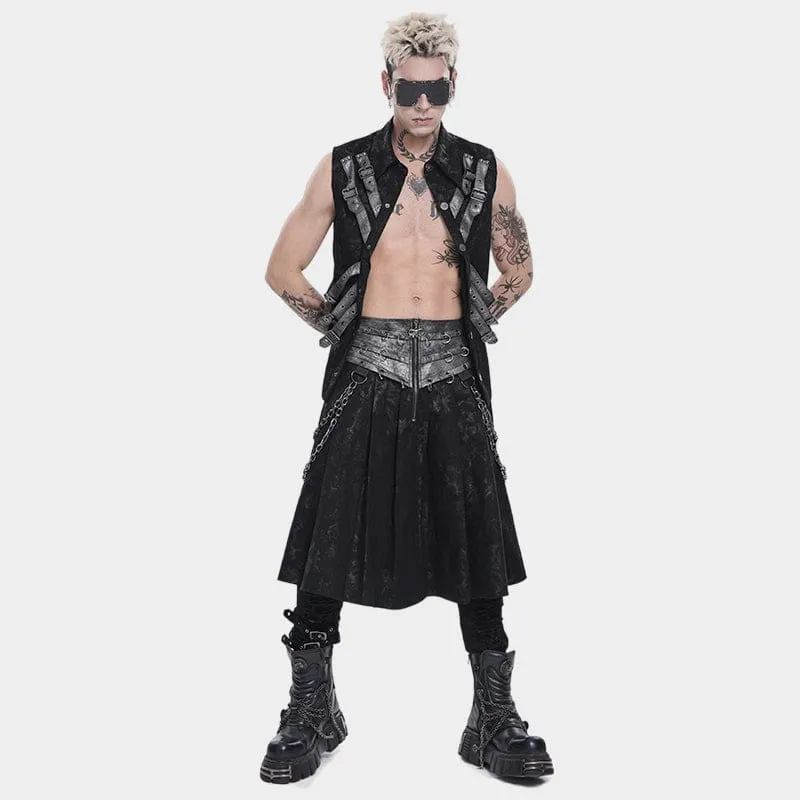 Punk-Rock für Herren mit Ringen, Ketten, Reißverschluss und Falten