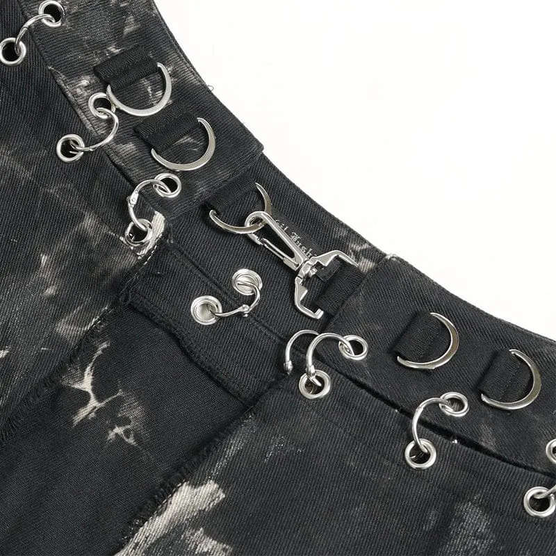 Punk-Rock für Herren, unregelmäßig, zerrissen, ungesäumt
