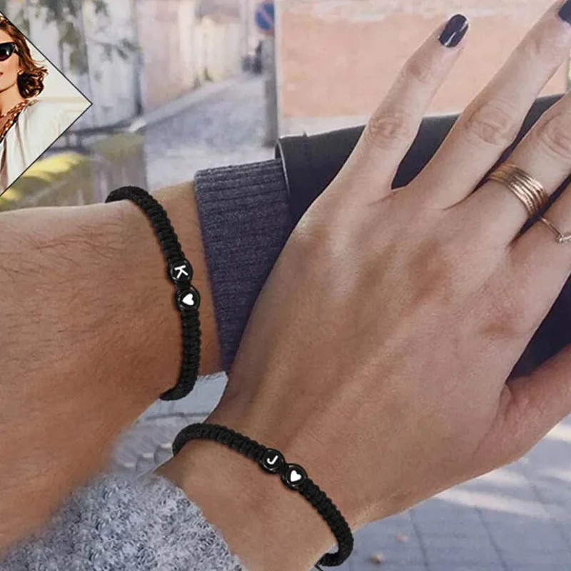 Armband Kordel Buchstabe Perle