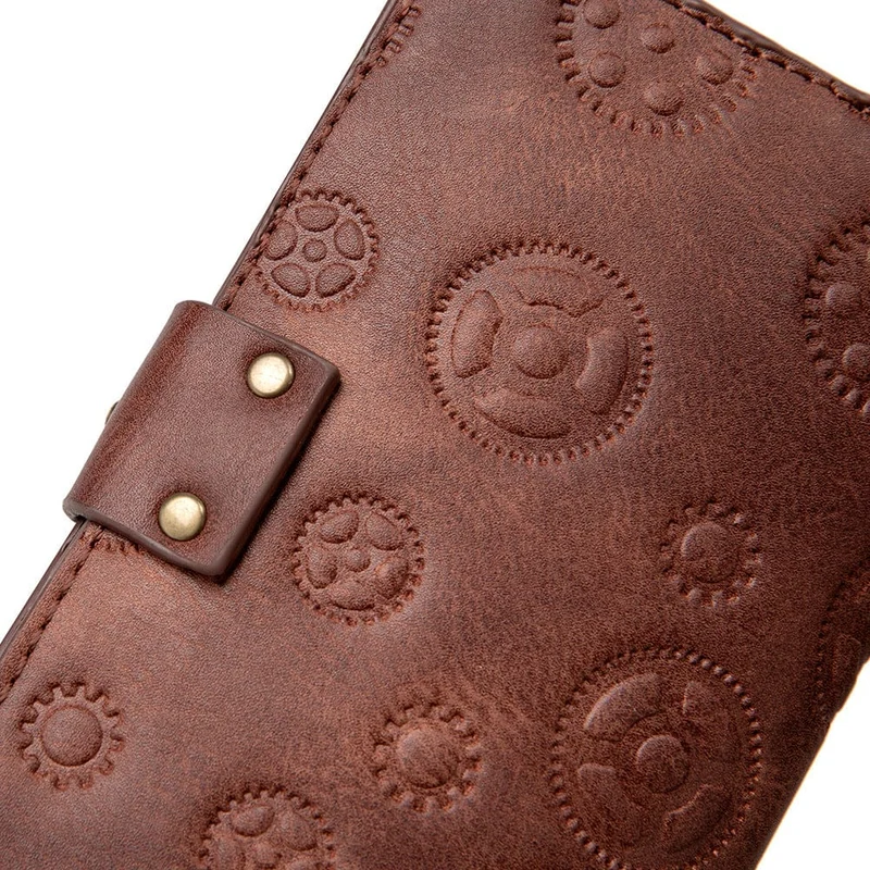 Geldbörse für Damen mit Steampunk-Zahnradprägung