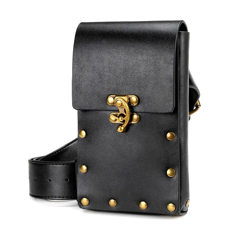 Unisex Vintage Gürteltasche mit Nietenverschluss