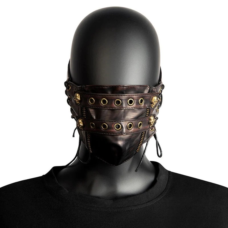 Unisex Punk-Ösen-Schnürmaske