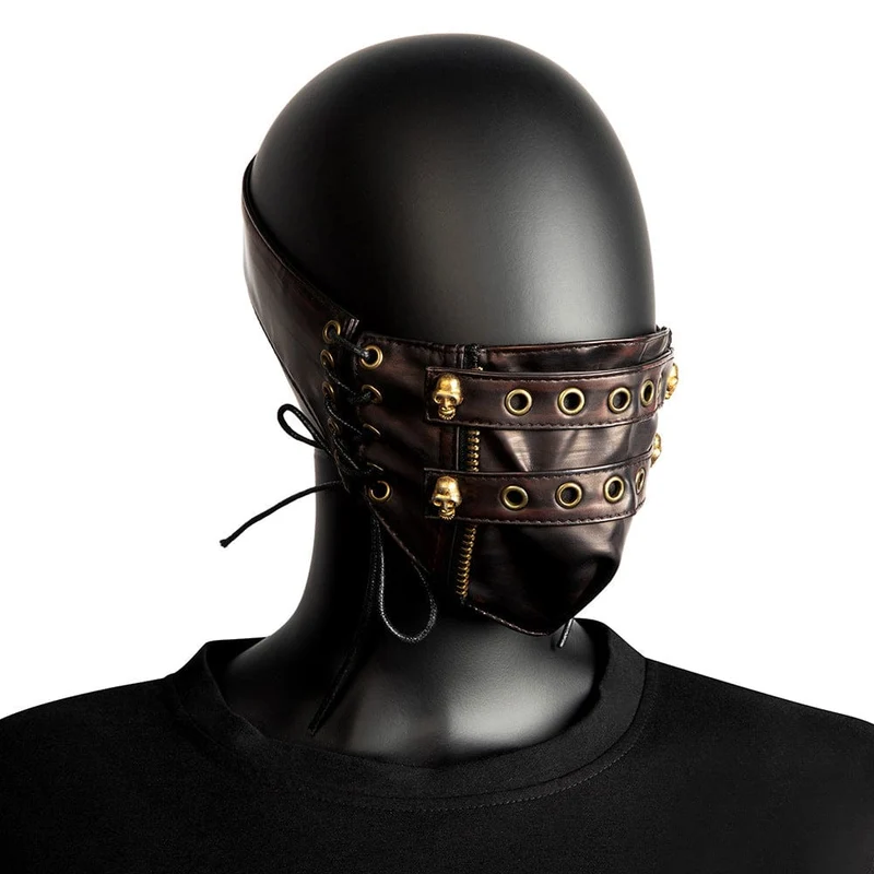 Unisex Punk-Ösen-Schnürmaske