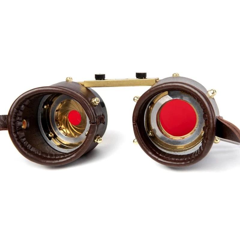 Unisex Steampunk-Brille mit roten Gläsern