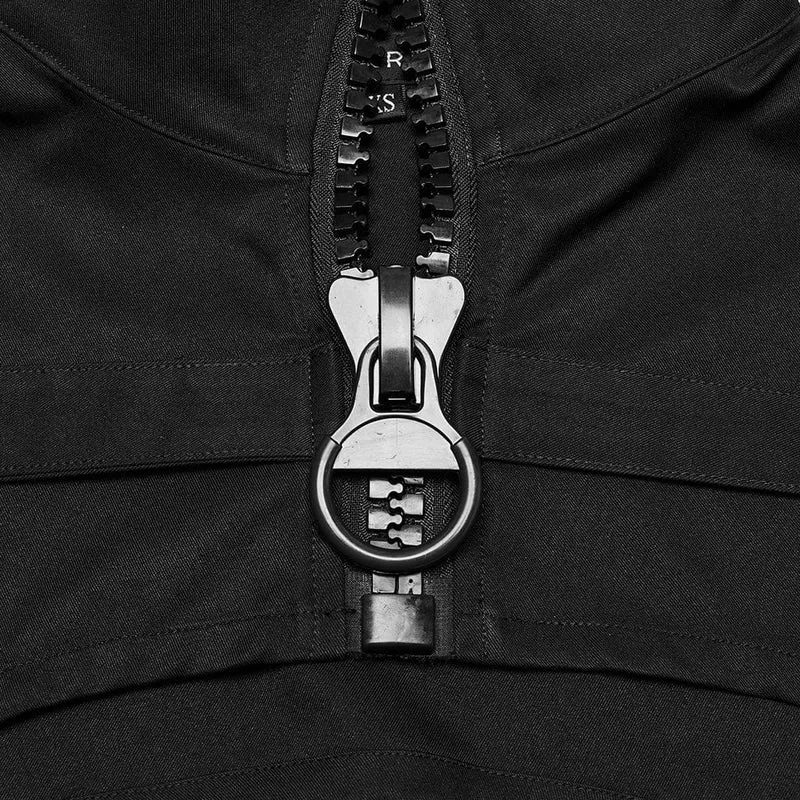 Punk-Umhang mit Stehkragen und Riemen für Damen