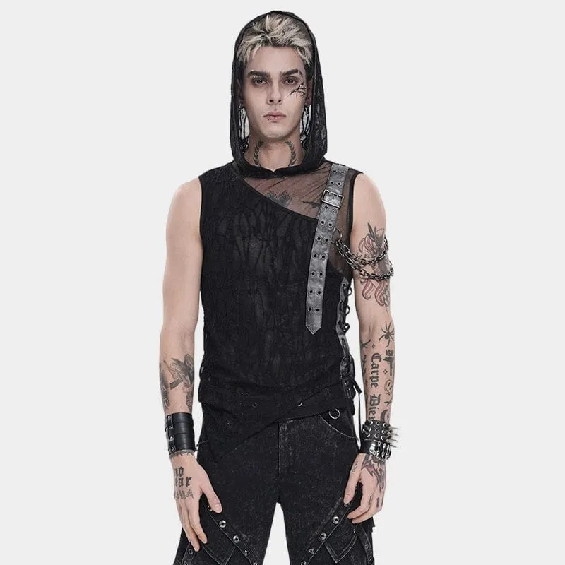 Punk-Tanktop für Herren mit asymmetrischem Kettenmuster