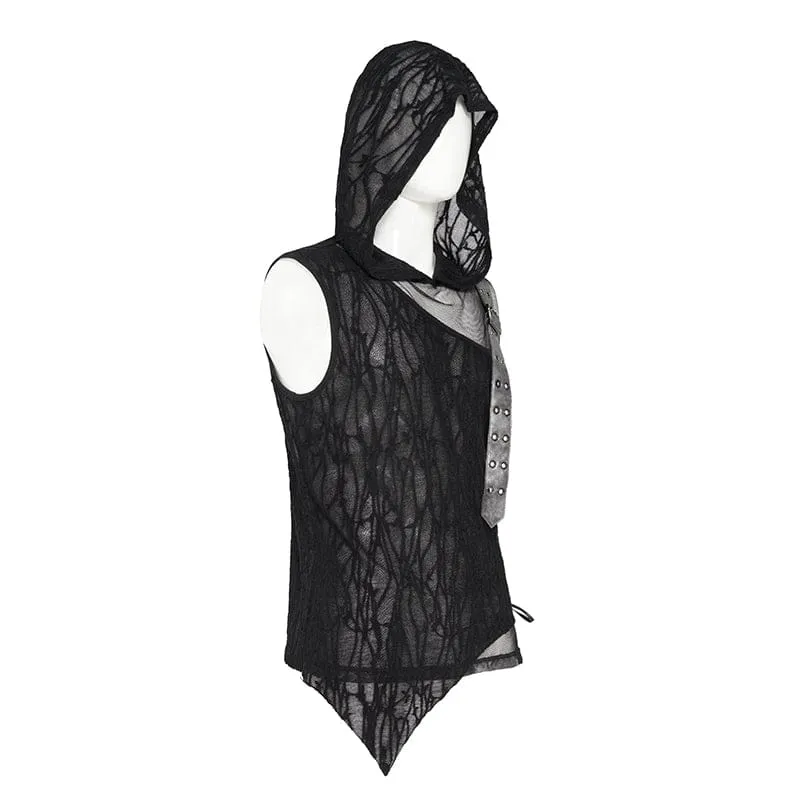 Punk-Tanktop für Herren mit asymmetrischem Kettenmuster