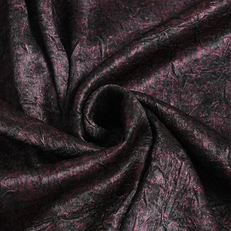 Herrenhemd aus gotischem Jacquard-Stoff mit Fledermausärmeln und Krawatte, rot