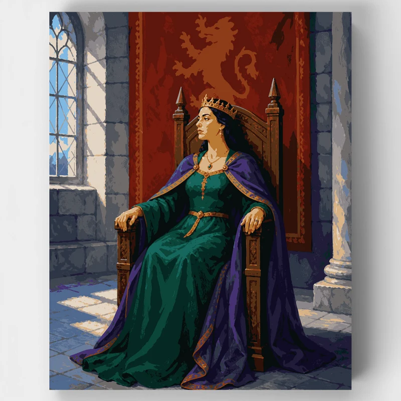 Queen and the Crimson Lion - Paint by Numbers Kit