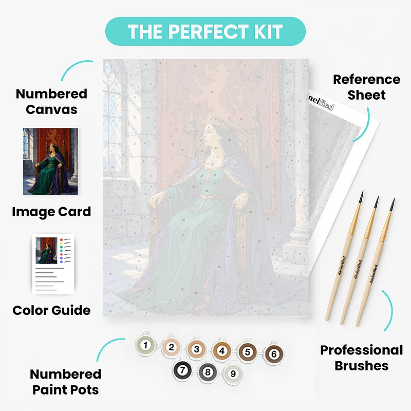 Queen and the Crimson Lion - Paint by Numbers Kit