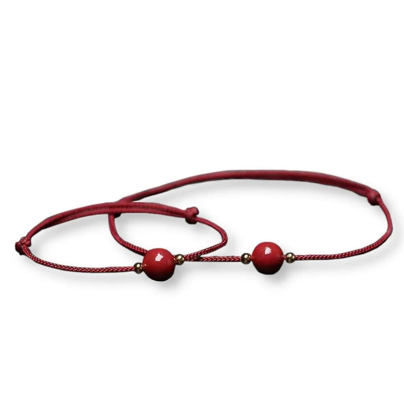 Armband Aus Rotem Zinnoberstein