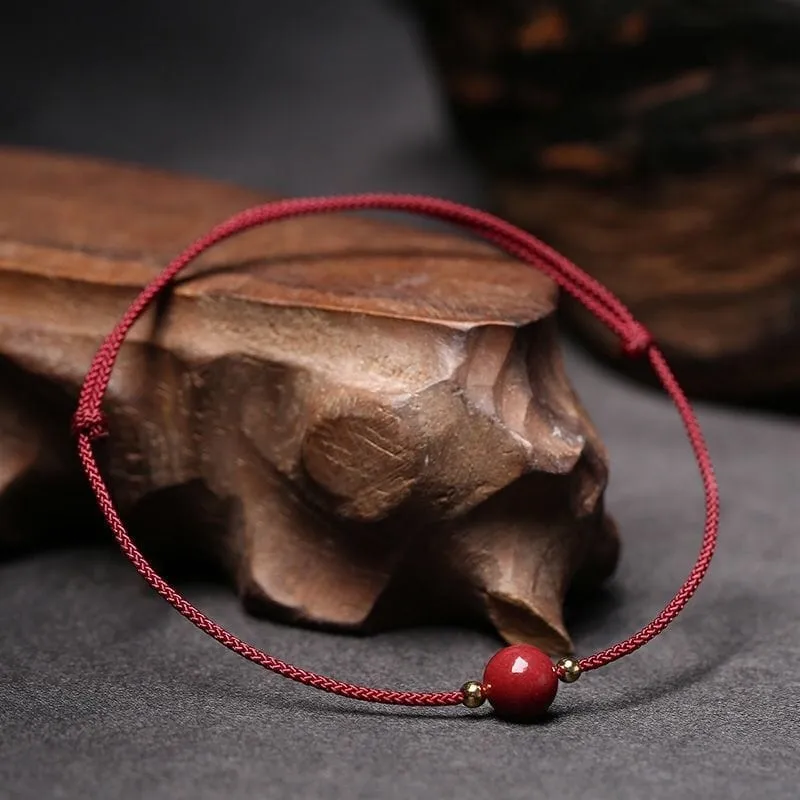 Armband Aus Rotem Zinnoberstein