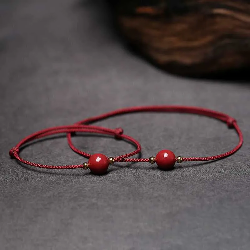 Armband Aus Rotem Zinnoberstein
