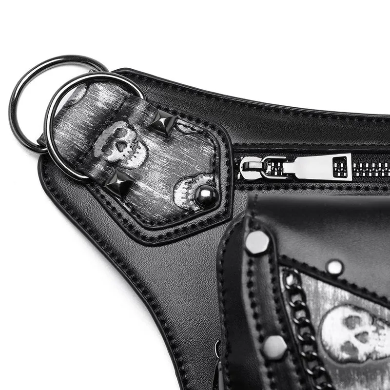Unisex Punk Totenkopf-Ketten-Bauchtasche