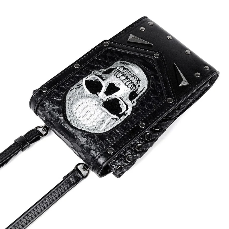 Punk-Nietentasche mit Totenkopfmuster für Damen