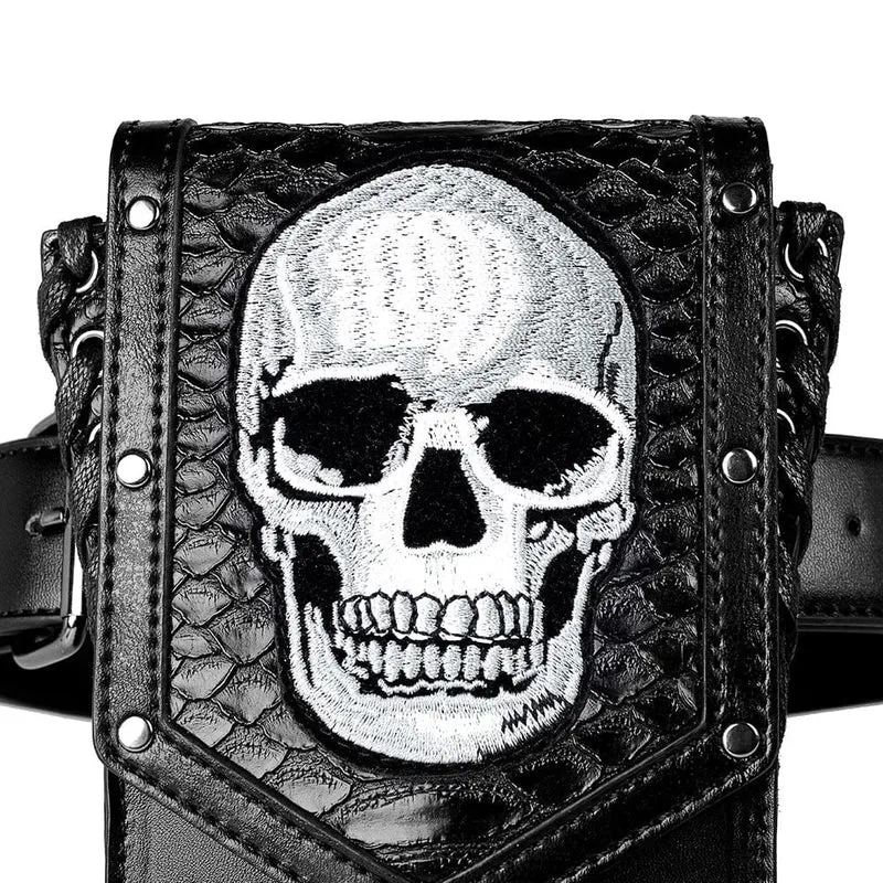 Punk-Nietentasche mit Totenkopfmuster für Damen