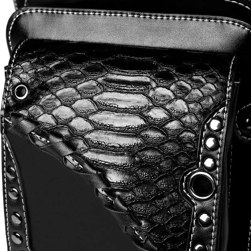 Unisex Punk Schlangenleder-Bauchtasche