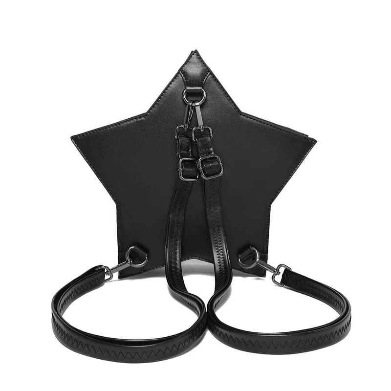 Gothic-Tasche für Damen mit Totenkopf, Nieten und Pentagramm