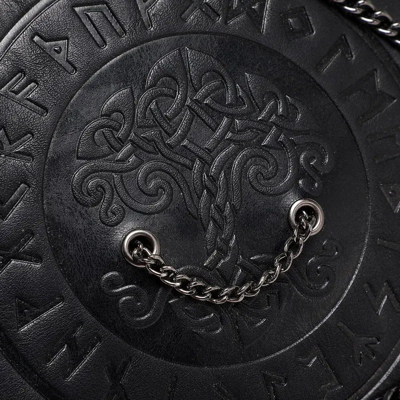 Gothic-Tasche für Damen mit Totenkopf, Nieten und Pentagramm