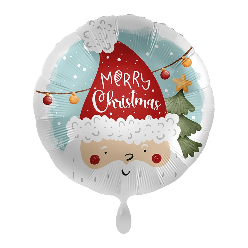 Folienballon "Merry Christmas" Santa Gesicht