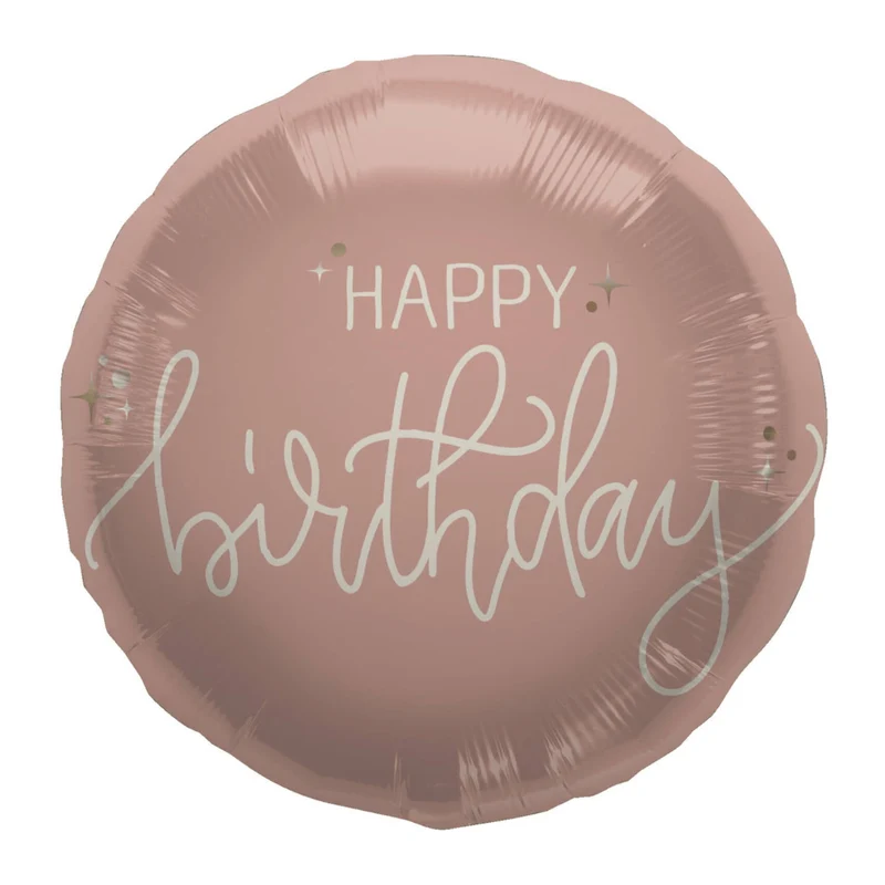 Geburtstagsballon "Happy Birthday" Créme Roségold