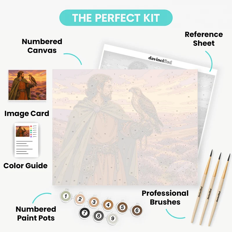 Falconer's Hawk at Dusk - Paint by Numbers Kit