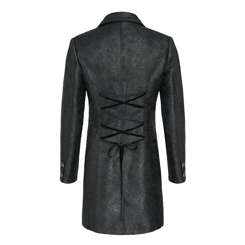 Gothic-Herrenjacke mit zweireihigem Reißverschluss und gekreuztem Revers