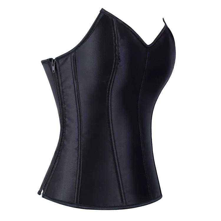 Gothic-Schnürkorsett für Damen, einfarbig, über der Brust
