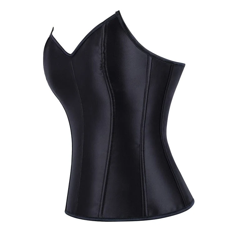 Gothic-Schnürkorsett für Damen, einfarbig, über der Brust