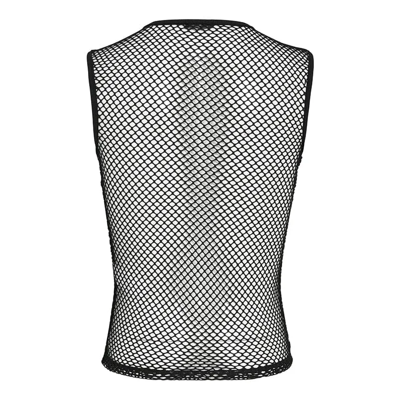 Punk-Tanktop für Herren mit Nieten und Kettenmuster