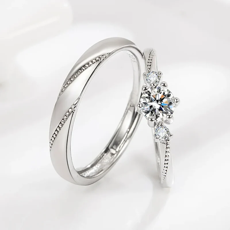 Simple Couple Ring Design Silver