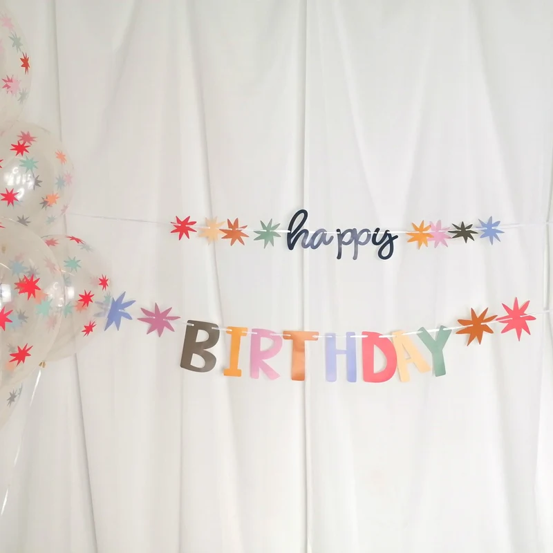Girlande "Happy Birthday" Stars