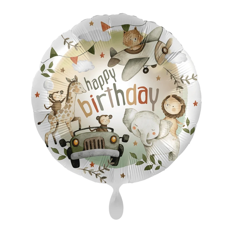 Geburtstagsballon "Happy Birthday" Safari
