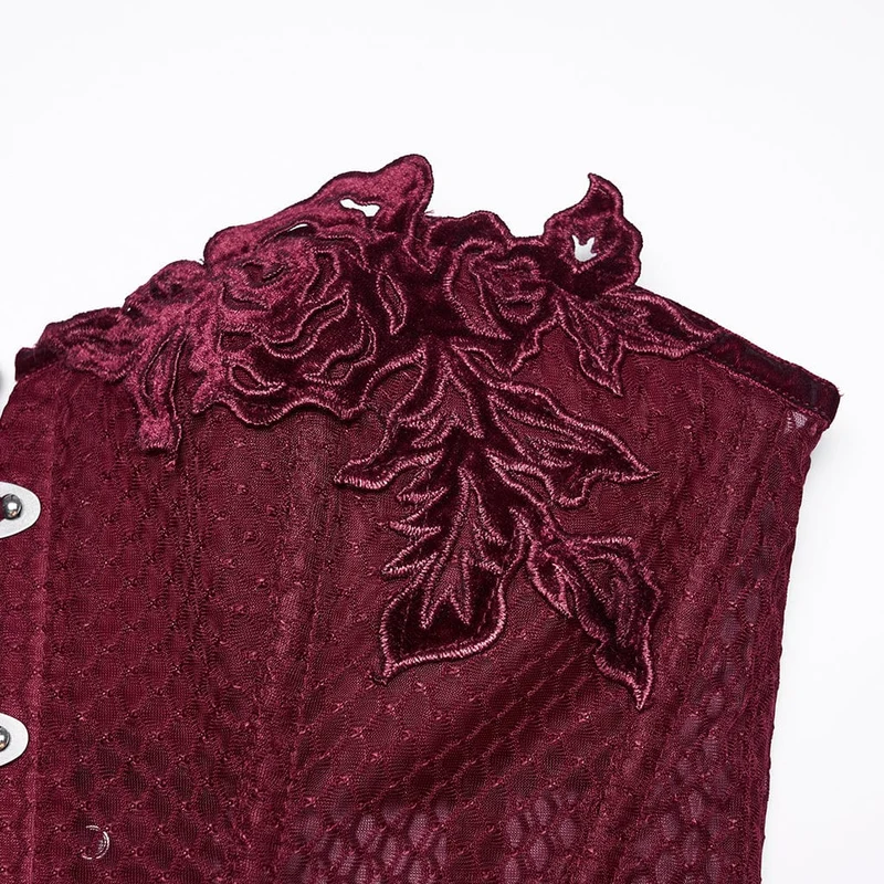 Gothic-Korsett für Damen mit transparentem Schnürverschluss, rot