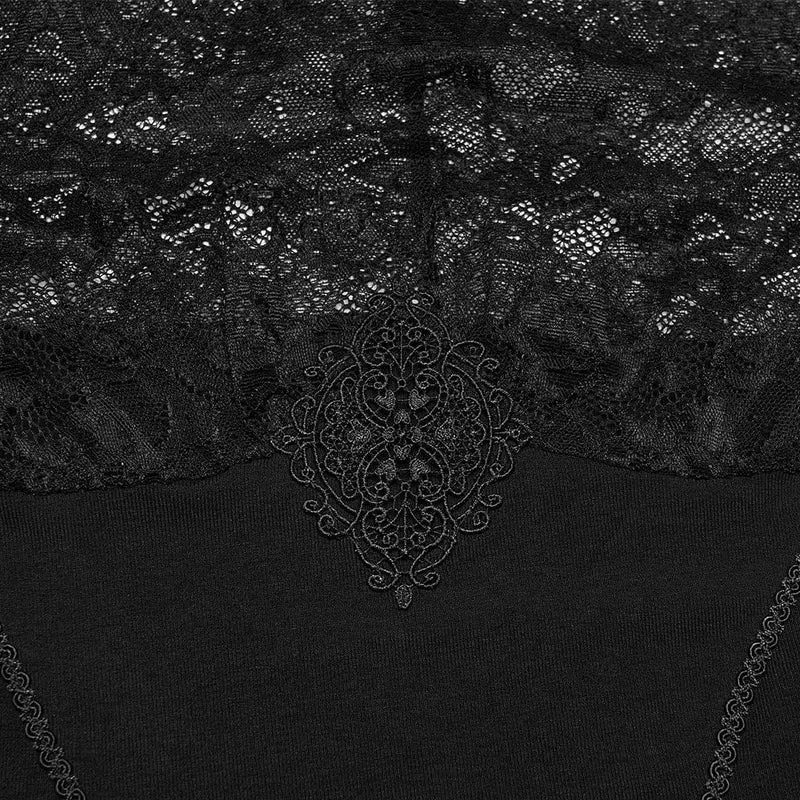 Gothic-T-Shirt mit Blumenmuster und kurzen Ärmeln für Damen