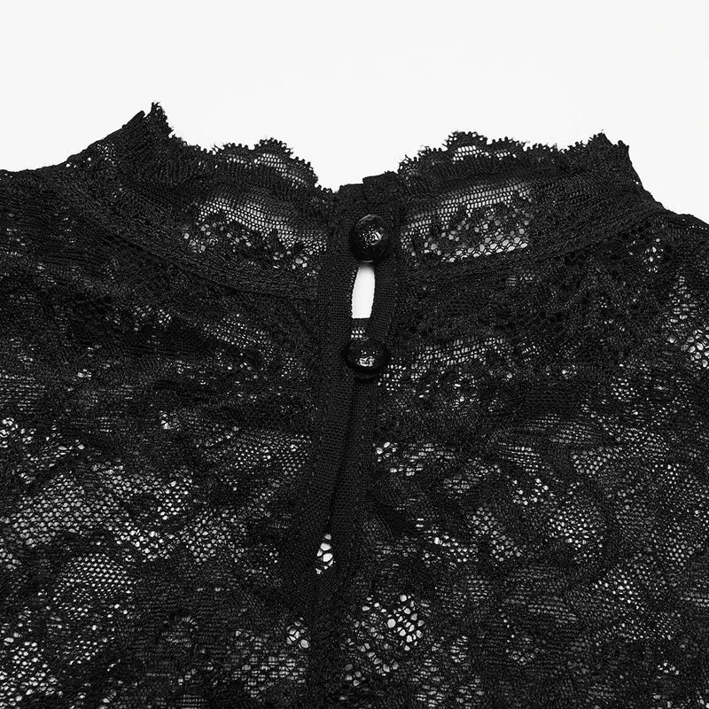 Gothic-T-Shirt mit Blumenmuster und kurzen Ärmeln für Damen