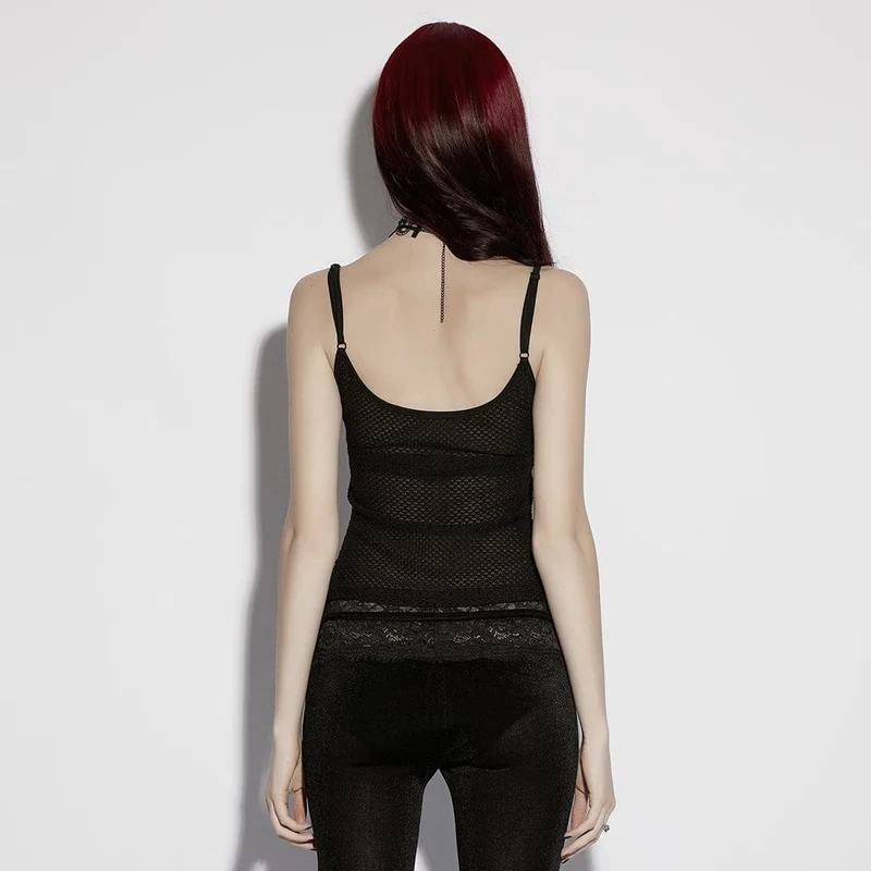 Gothic Moon Mesh-Tanktop für Damen