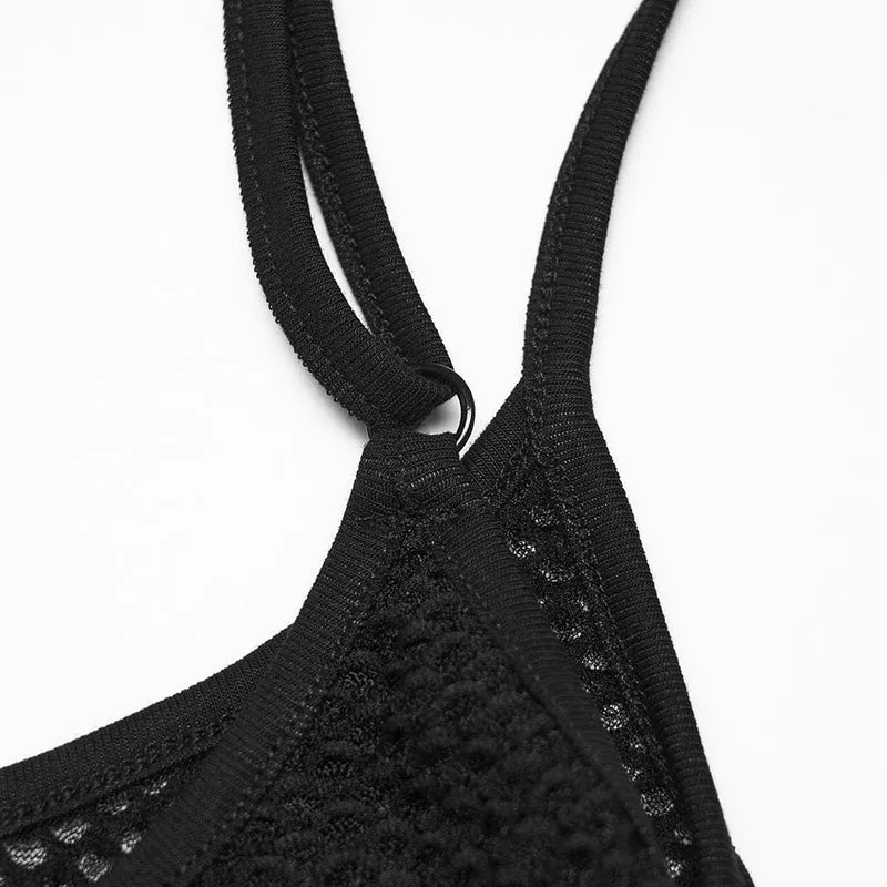 Gothic Moon Mesh-Tanktop für Damen