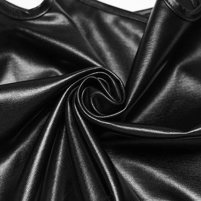 Punk-Tanktop für Damen mit Schnallenriemen und eckigem Ausschnitt