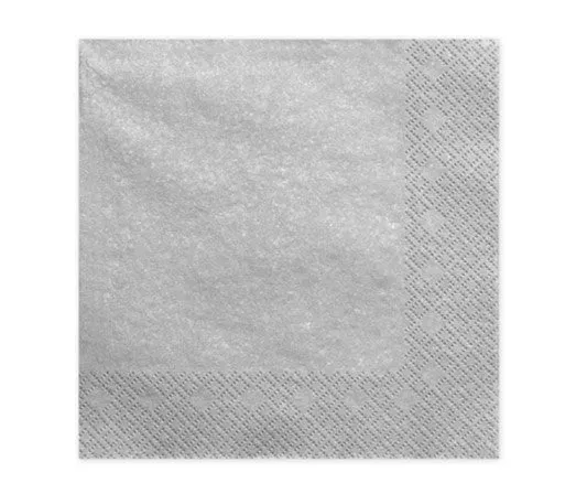 Servietten Einfarbig Silber 20 Stk.