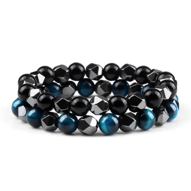 Armband Aus Glänzendem Schwarzem Stein