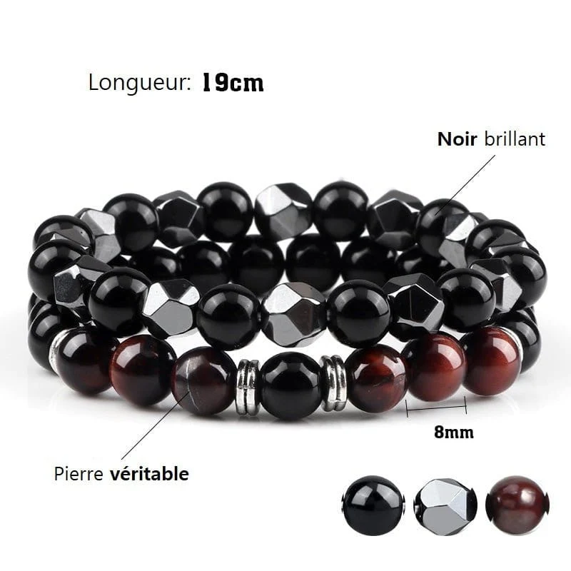 Armband Aus Glänzendem Schwarzem Stein