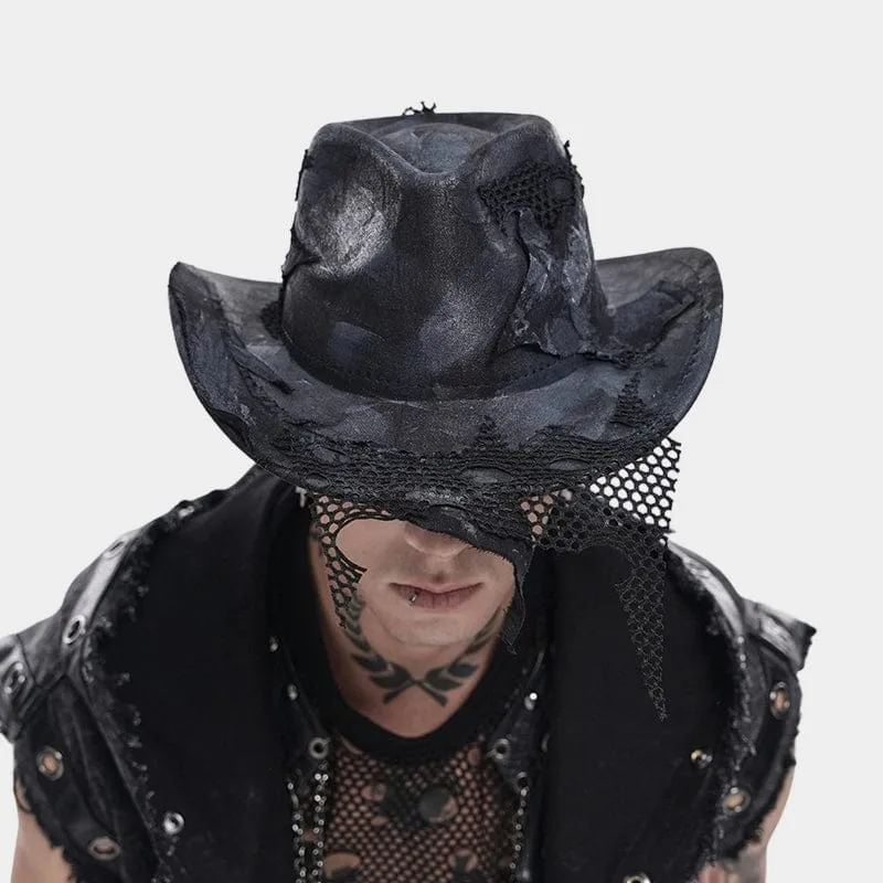 Punk-Mesh-Patchwork-Hut für Herren im Used-Look
