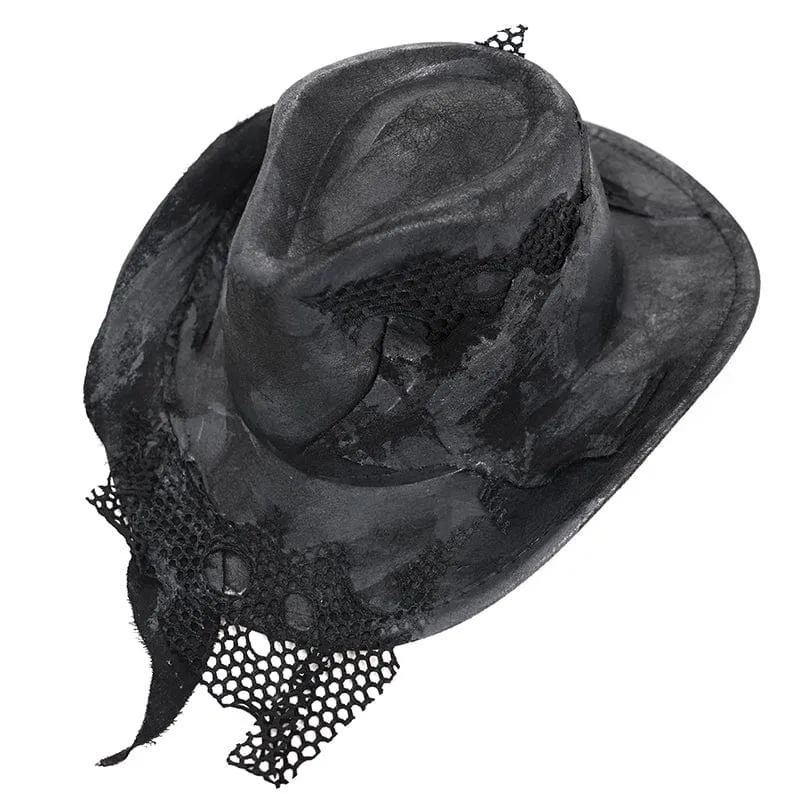 Punk-Mesh-Patchwork-Hut für Herren im Used-Look