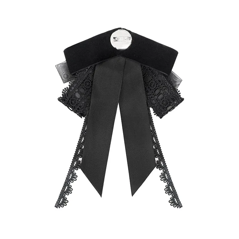 Gothic-Halskette für Herren mit Kreuz und Schleife, Schwarz