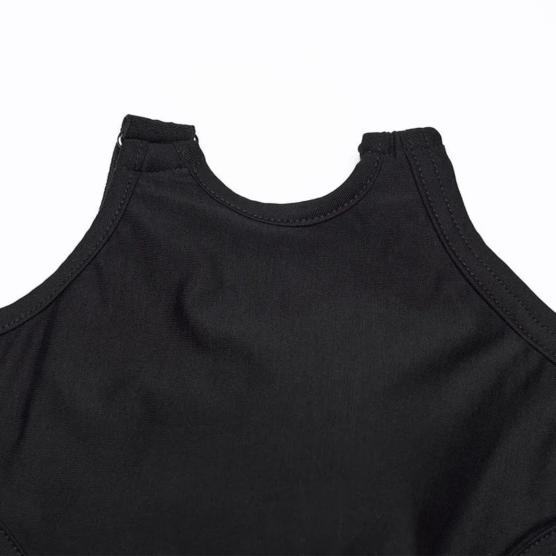 Gothic-Tanktop für Damen mit verstellbaren Trägern und Cut-outs